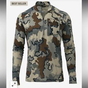KUIU Men’s ULTRA Merino 145 Zip-T Hunting Shirt in Vias Camo Size Large